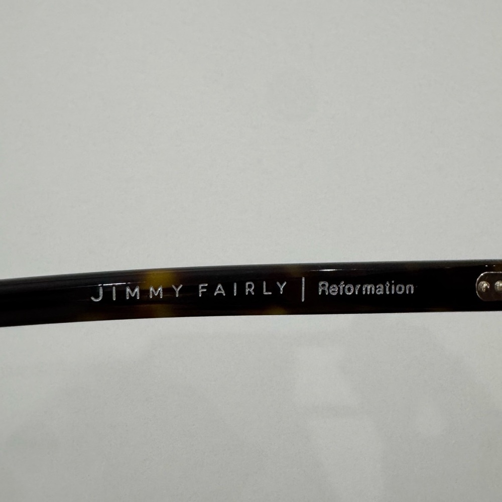 Reformation x Jimmy Fairly Dark Brown / Black Tortoise Oval Sunglasses - Picture 8 of 8